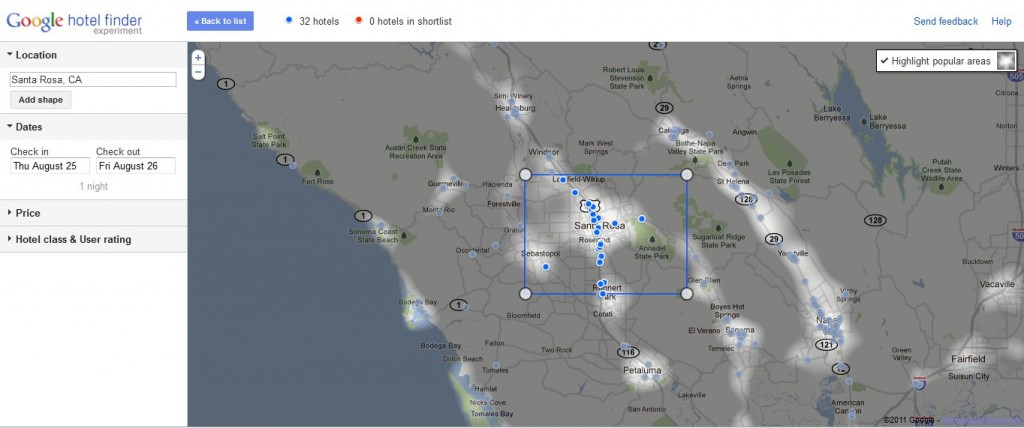 Google Hotelfinder Heatmap